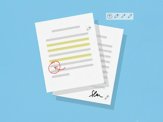 PDF annotation tools including text, highlights, shapes, signatures, and drawing features